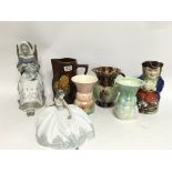 Assorted porcelain figures including Lladro & Roya