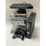 An Xbox 360 together with additional components and 20 games. Untested