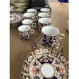 A Edwardian Sutherland tea set decorated in the Imari style cups , saucers and side plates . NO