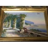 Two framed watercolours depicting Amalfi coast views, with signatures. 47cm x 30cm approx not