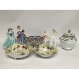 Royal Doulton (two boxed) & Coalport porcelain fig