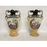 A pair of Victorian art vases