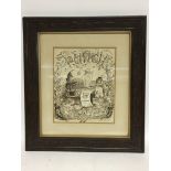 Framed Punch original book drawing