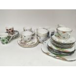 An Art Deco design English Porcelain Delphine China tea set a Royal Vale poker dot part set and