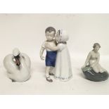 2 ceramic Royal Copenhagen Figures + 1 Bing & Gran