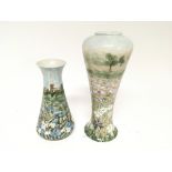 Two decorative modern design Cobridge ware vases d