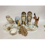 Variety of animal ceramics+ silver jubilee tea set