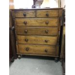 A Quality Victorian north country vernacular chest of drawers fitted with two short and four