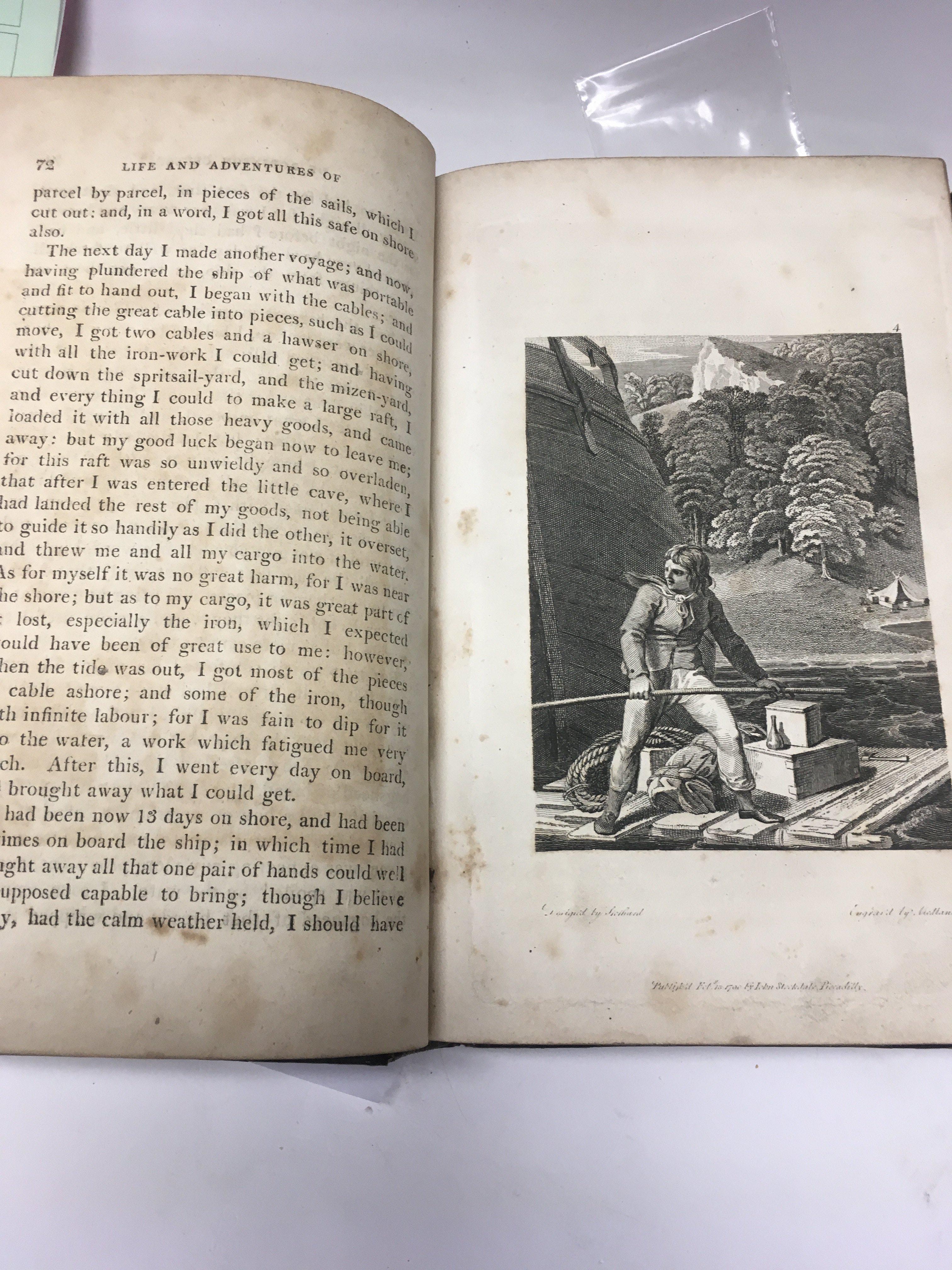 Two volumes Life adventures of Robinson Crusoe dated 1804 . - Image 3 of 3