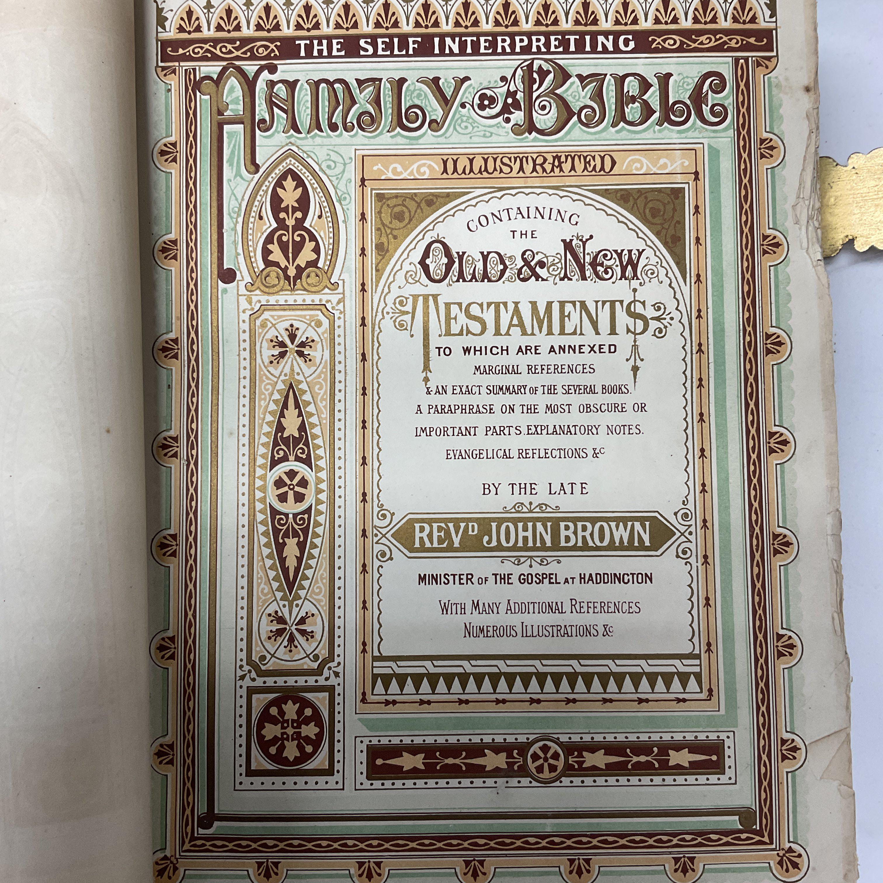 A leather bound Victorian family bible plus a smal - Image 3 of 4