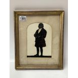 A Victorian gilt framed silhouette of a gentleman. 35.5 x 29.5cm