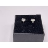 A pair of 18ct white gold Round Brilliant cut mois