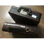 Two vintage leather briefcases