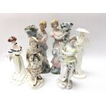 6 X Ceramic Figures including Coalport.