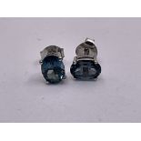 A pair of London blue topaz studs.