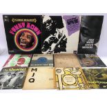 A collection of three jazz and blues LPs and eight