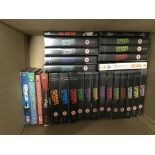 A box of DVD and Blu Ray box sets including Prison