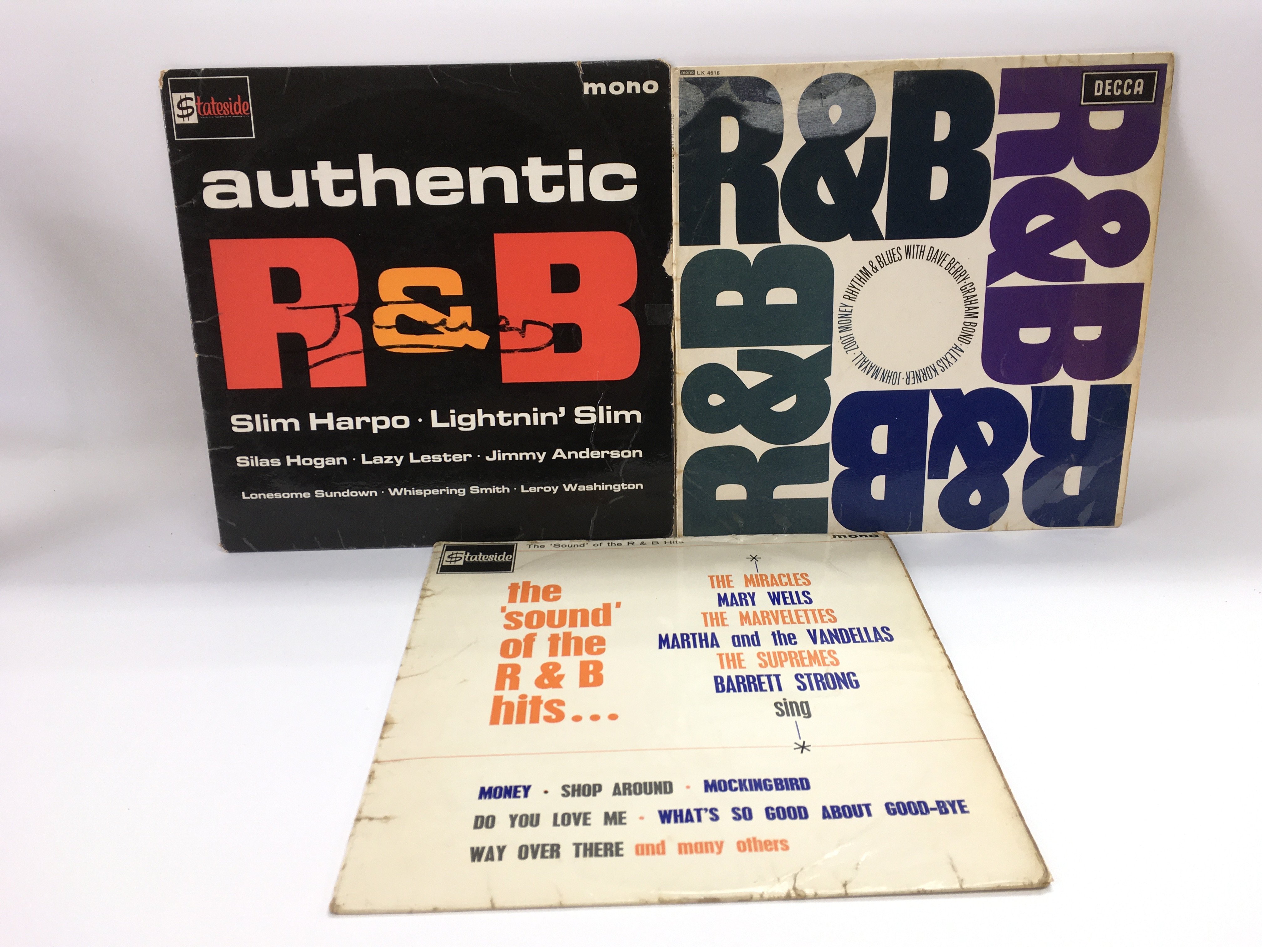 Three 1960s R&B compilation LPs.