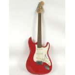 A Fender Squier Stratocaster electric guitar in re