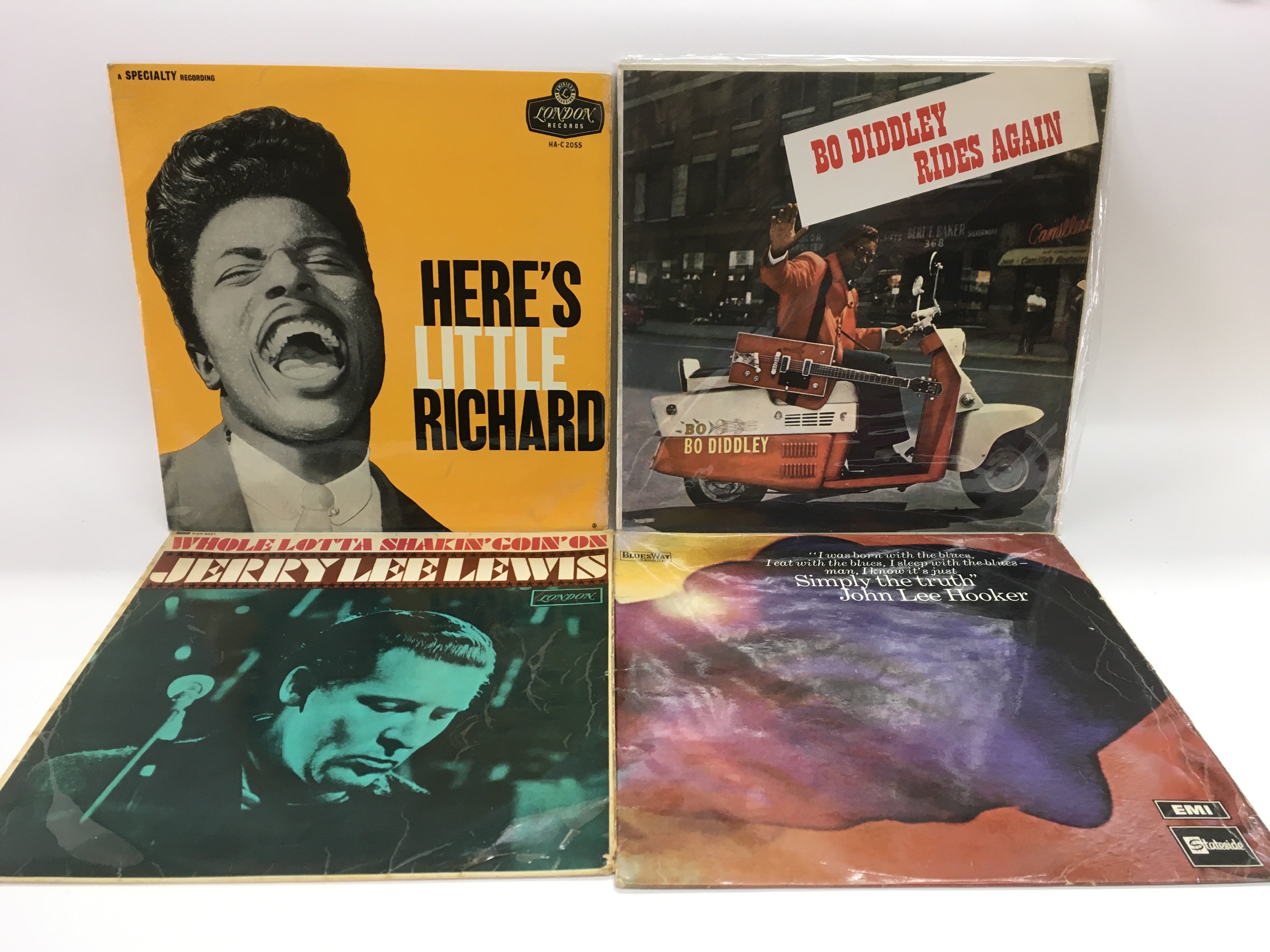 Four early UK pressings of rock n roll LPs by vari