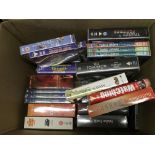 A box of DVD and Blu Ray box sets including The To