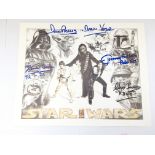 A Star Wars multi signed print comprising Kenny Ba