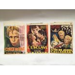 Nine vintage Belgian film posters, approx 36cm x 5