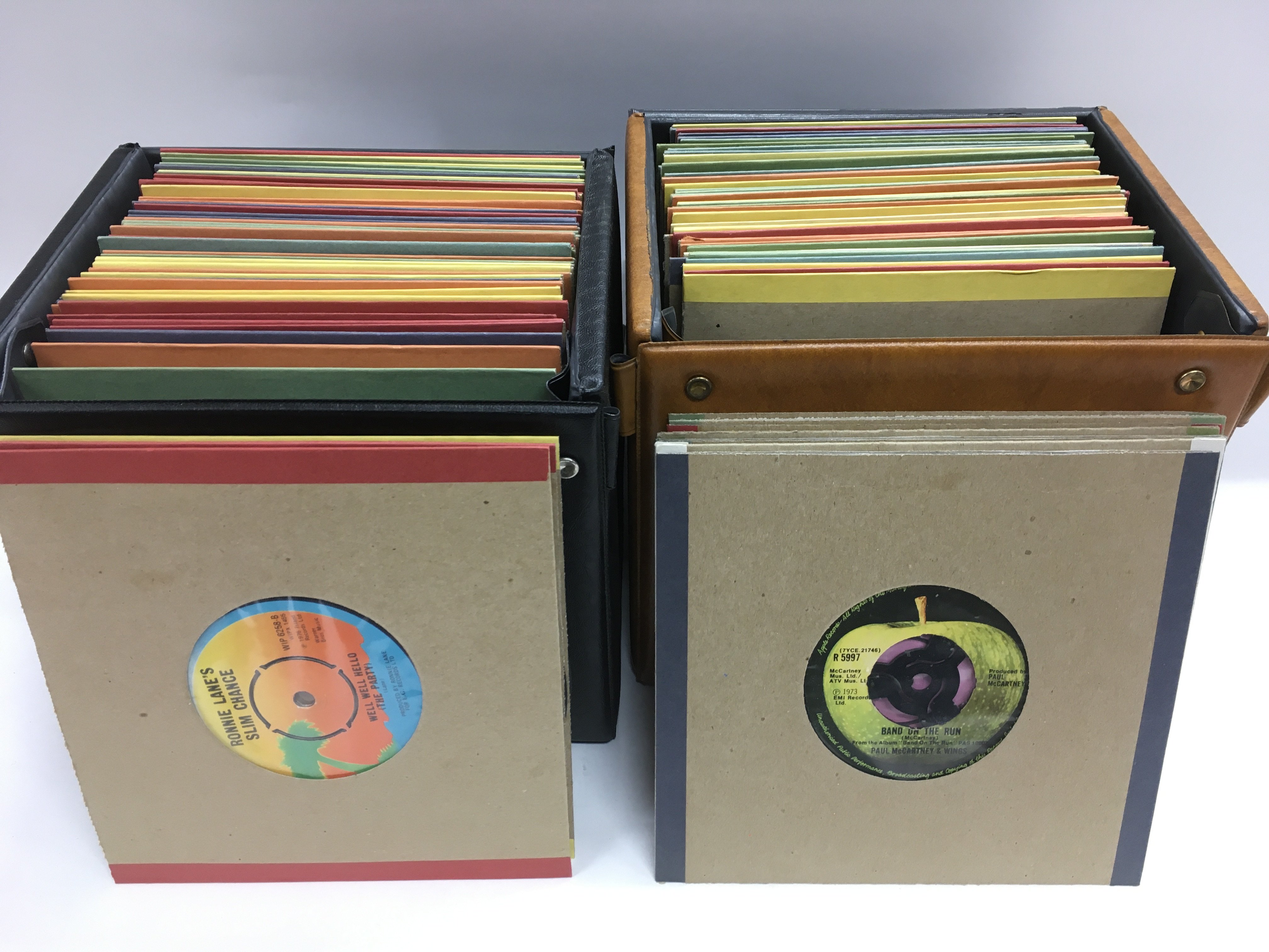 Four record cases of 7inch singles by various rock - Image 2 of 2