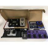 A collection of guitar effects pedals comprising Z