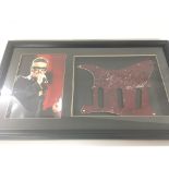 A Framed George Michael Signed Guitar Plate.