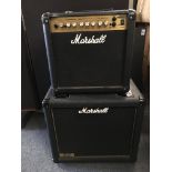 Two Marshall guitar amplifiers comprising a 1912 m