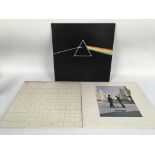 Three Pink Floyd LPs comprising The Wall, Dark Sid