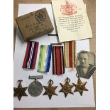 A collection of five 2nd world war medals with ori