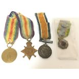 Three First World War medals awarded to 12941 Pte.