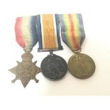 A group of three I World war medals awarded to 132