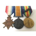 A group of three I world war medals awarded to LT
