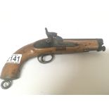 A Victorian percussion muzzle load pistol with bra