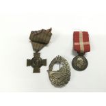 Three medals comprising a Danish example, one Fren