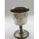 A silver presentation goblet with Birmingham hallmarks with a personal inscriptions weight.181g