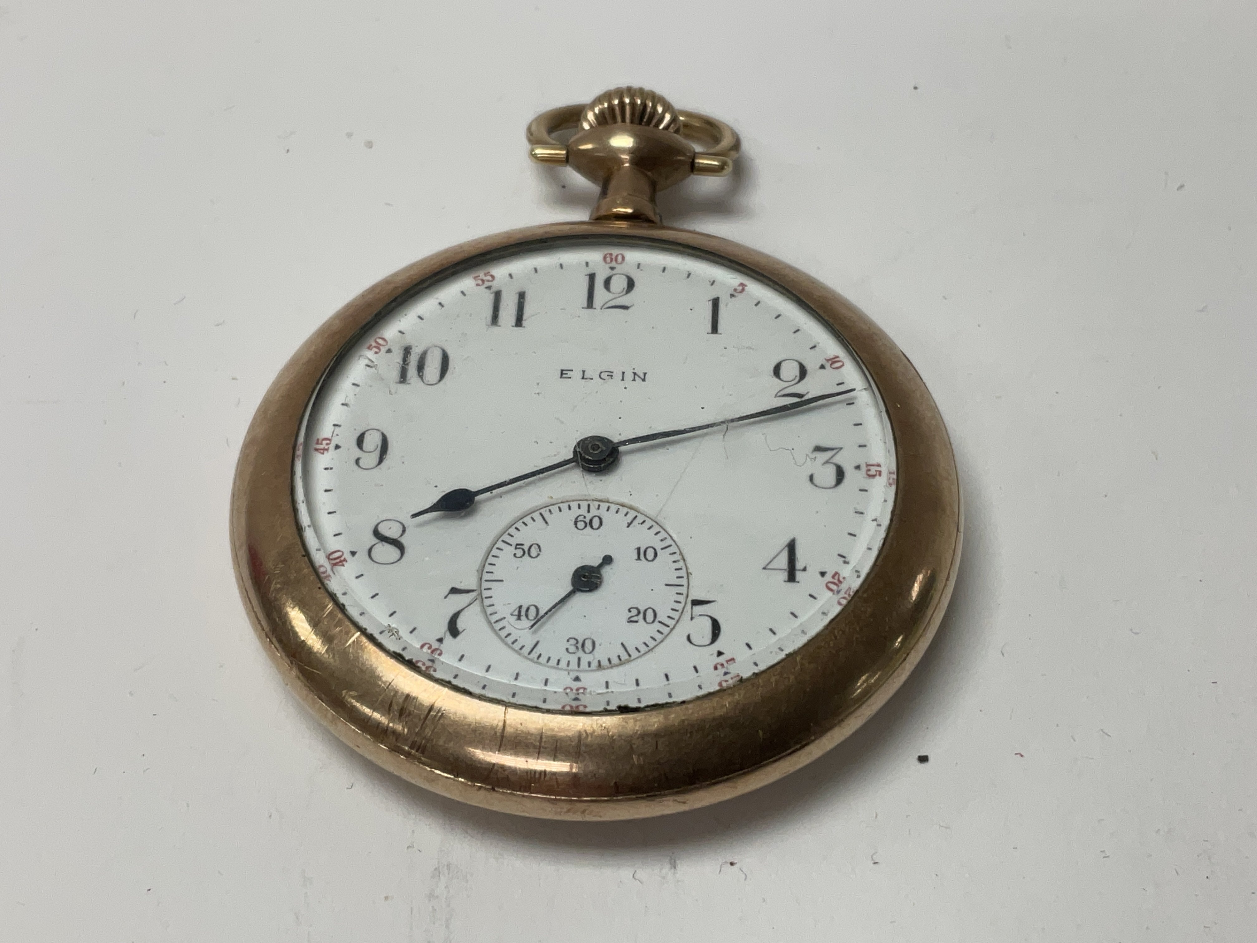A vintage gold plated Elgin pocket watch - Image 2 of 2