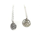 Two silver st Christopher's on chains. Both by Geo