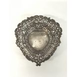 Silver Heart shaped trinket tray