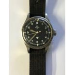 Omega military issue steel vintage wristwatch, circa 1940s, service number 6645 1000, 6B/642 3283/