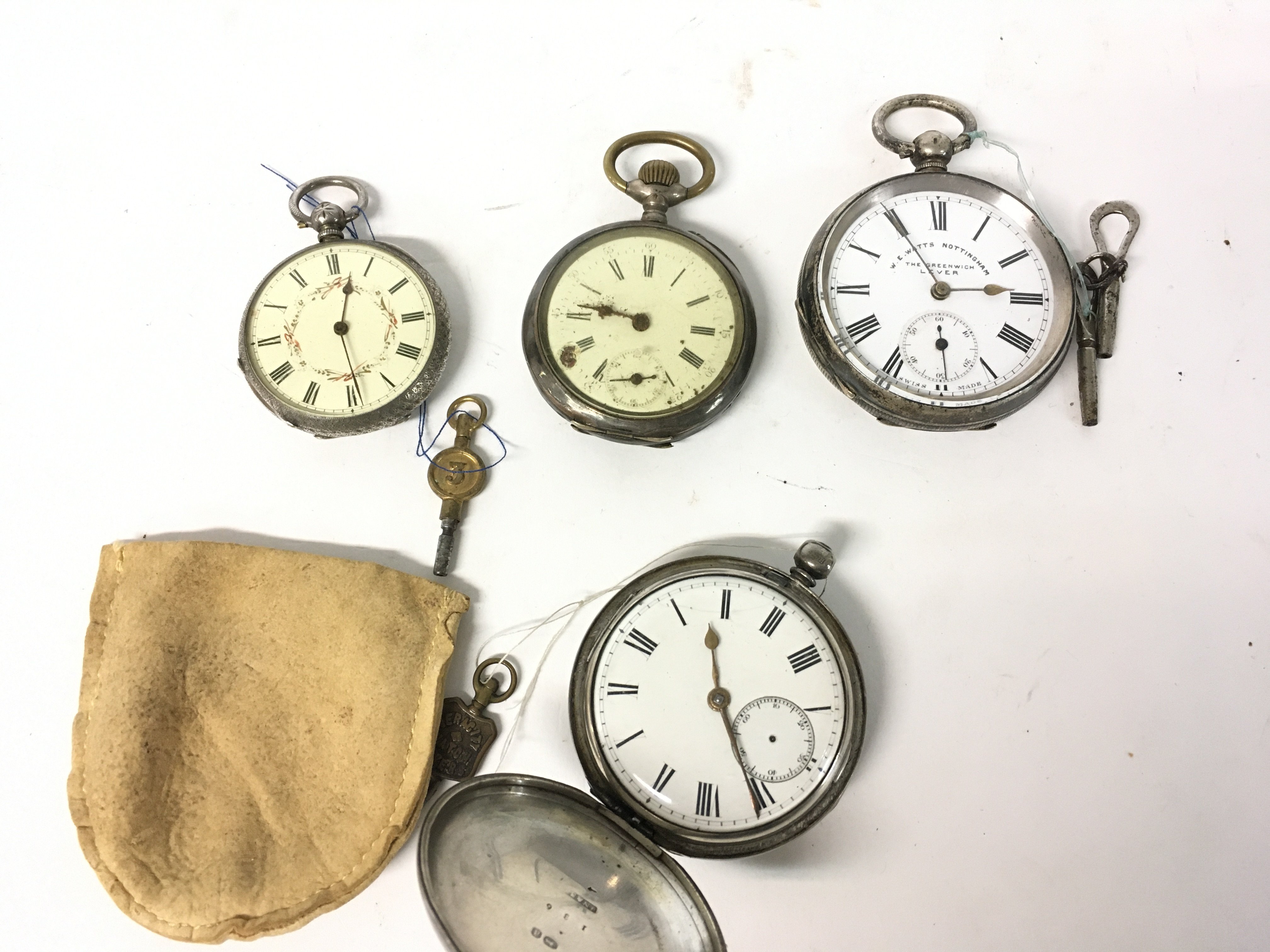 Four pocket watches not seen running. - Image 2 of 4