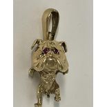 A Gold 9ct Gold Bulldog pendant