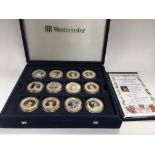 A cased collection of gold plated Coronation jubil