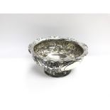 A silver bowl with Sheffield hallmarks. Weighing 8