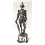 An early 20th century German silver figure of a kn
