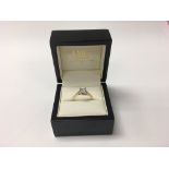 18ct 0.50ct Princess cut solitaire. Approx weight