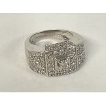 A 1 25 Diamond set ring in White Gold, size N.